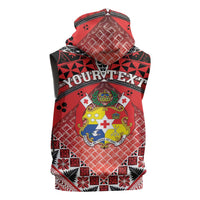 Personalised Tonga Constitution Day Sleeveless Hoodie 150 Years Jubilee - Polynesian Pride