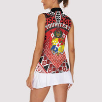 Personalised Tonga Constitution Day Women Sleeveless Polo Shirt 150 Years Jubilee - Polynesian Pride