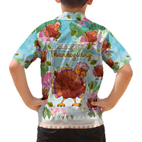 Hawaii Thanksgiving Family Matching Short Sleeve Bodycon Dress and Hawaiian Shirt Funny Turkey Dabbing Dance LT05 - Polynesian Pride