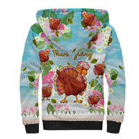 Hawaii Thanksgiving Sherpa Hoodie Funny Turkey Dabbing Dance LT05 - Polynesian Pride