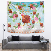 Hawaii Thanksgiving Tapestry Funny Turkey Dabbing Dance LT05 - Polynesian Pride