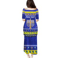 Personalised Polynesia Christmukkah Family Matching Puletasi Dress and Hawaiian Shirt Menorah With Polynesian Tribal Pattern LT05 - Polynesian Pride