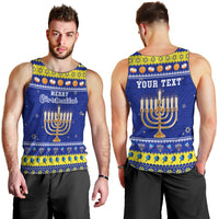 Personalised Polynesia Christmukkah Men Tank Top Menorah With Polynesian Tribal Pattern LT05 - Polynesian Pride