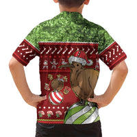 New Zealand Kiwi Christmas Family Matching Tank Maxi Dress and Hawaiian Shirt Paua Shell Glitter Green LT05 - Polynesian Pride