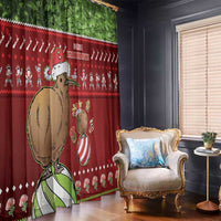 New Zealand Kiwi Christmas Window Curtain Paua Shell Glitter Green