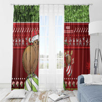 New Zealand Kiwi Christmas Window Curtain Paua Shell Glitter Green