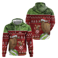 New Zealand Kiwi Christmas Zip Hoodie Paua Shell Glitter Green LT05 - Polynesian Pride
