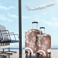 Polynesia Luggage Cover Brown Tribal Turtle Floral Pattern