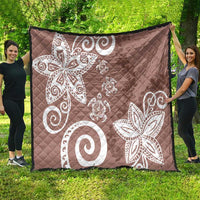 Polynesia Quilt Brown Tribal Turtle Floral Pattern