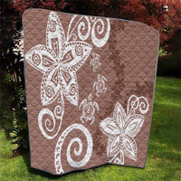 Polynesia Quilt Brown Tribal Turtle Floral Pattern