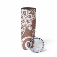 Polynesia Skinny Tumbler Brown Tribal Turtle Floral Pattern
