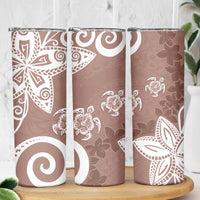 Polynesia Skinny Tumbler Brown Tribal Turtle Floral Pattern