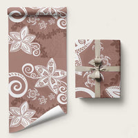 Polynesia Wrapping Paper Brown Tribal Turtle Floral Pattern - Polynesian Pride