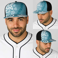 Polynesia Baseball Net Cap Hippie Blue Tribal Turtle Floral Pattern - Polynesian Pride