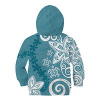 Polynesia Kid Hoodie Hippie Blue Tribal Turtle Floral Pattern