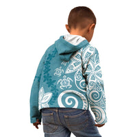 Polynesia Kid Hoodie Hippie Blue Tribal Turtle Floral Pattern