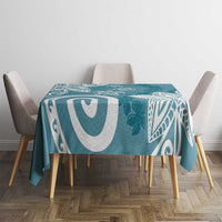 Polynesia Tablecloth Hippie Blue Tribal Turtle Floral Pattern