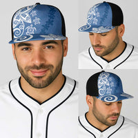 Polynesia Baseball Net Cap Blue Tribal Turtle Floral Pattern - Polynesian Pride