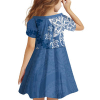 Polynesia Family Matching Tank Maxi Dress and Hawaiian Shirt Blue Tribal Turtle Floral Pattern LT05 - Polynesian Pride