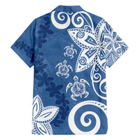Polynesia Family Matching Tank Maxi Dress and Hawaiian Shirt Blue Tribal Turtle Floral Pattern LT05 - Polynesian Pride