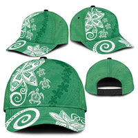 Polynesia Classic Cap Green Tribal Turtle Floral Pattern LT05 - Polynesian Pride