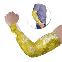 Polynesia Arm Sleeves Yellow Tribal Turtle Floral Pattern - Polynesian Pride