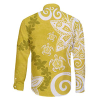 Polynesia Family Matching Tank Maxi Dress and Hawaiian Shirt Yellow Tribal Turtle Floral Pattern LT05 - Polynesian Pride