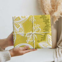 Polynesia Wrapping Paper Yellow Tribal Turtle Floral Pattern - Polynesian Pride