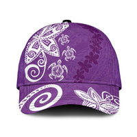 Polynesia Classic Cap Purple Tribal Turtle Floral Pattern LT05 Universal Fit Purple - Polynesian Pride
