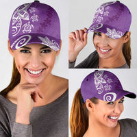 Polynesia Classic Cap Purple Tribal Turtle Floral Pattern LT05 - Polynesian Pride