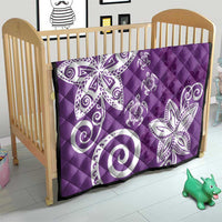 Polynesia Quilt Purple Tribal Turtle Floral Pattern