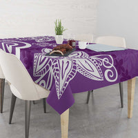 Polynesia Tablecloth Purple Tribal Turtle Floral Pattern
