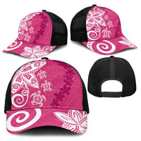 Polynesia Baseball Net Cap Pink Tribal Turtle Floral Pattern LT05 - Polynesian Pride