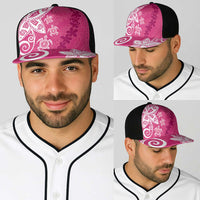Polynesia Baseball Net Cap Pink Tribal Turtle Floral Pattern - Polynesian Pride