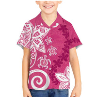 Polynesia Family Matching Mermaid Dress and Hawaiian Shirt Pink Tribal Turtle Floral Pattern