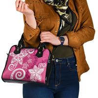 Polynesia Shoulder Handbag Pink Tribal Turtle Floral Pattern