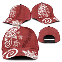 Polynesia Classic Cap Red Tribal Turtle Floral Pattern LT05 - Polynesian Pride
