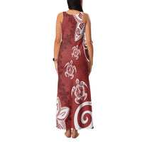 Polynesia Family Matching Tank Maxi Dress and Hawaiian Shirt Red Tribal Turtle Floral Pattern LT05 - Polynesian Pride