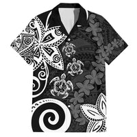 Polynesia Family Matching Tank Maxi Dress and Hawaiian Shirt Black Tribal Turtle Floral Pattern LT05 Dad's Shirt - Short Sleeve Black - Polynesian Pride
