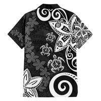 Polynesia Family Matching Tank Maxi Dress and Hawaiian Shirt Black Tribal Turtle Floral Pattern LT05 - Polynesian Pride