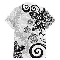 Polynesia Family Matching Tank Maxi Dress and Hawaiian Shirt White Tribal Turtle Floral Pattern LT05 - Polynesian Pride