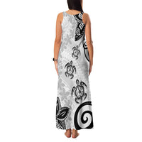Polynesia Family Matching Tank Maxi Dress and Hawaiian Shirt White Tribal Turtle Floral Pattern LT05 - Polynesian Pride