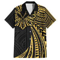 Hawaii And Philippines Family Matching Off Shoulder Maxi Dress and Hawaiian Shirt Kanaka Maoli With Tribal Sun Together Gold