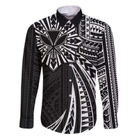 Hawaii And Philippines Family Matching Off The Shoulder Long Sleeve Dress and Hawaiian Shirt Kanaka Maoli With Tribal Sun Together Black