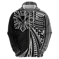 Hawaii And Philippines Zip Hoodie Kanaka Maoli With Tribal Sun Together Black