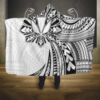 Hawaii And Philippines Hooded Blanket Kanaka Maoli With Tribal Sun Together White