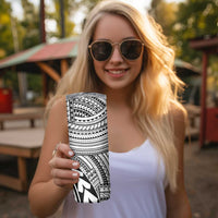 Hawaii And Philippines Skinny Tumbler Kanaka Maoli With Tribal Sun Together White