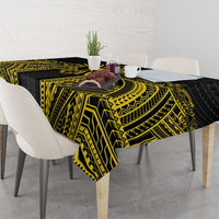Hawaii And Philippines Together Tablecloth Polynesian Pattern With Filipino Barong Gold LT05 - Polynesian Pride