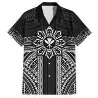 Hawaii And Philippines Together Family Matching Puletasi and Hawaiian Shirt Polynesian Pattern With Filipino Barong Black