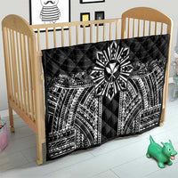 Hawaii And Philippines Together Quilt Polynesian Pattern With Filipino Barong Black